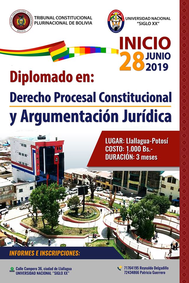 En este momento estás viendo DIPLOMADO EN DERECHO PROCESAL CONSTITUCIONAL Y ARGUMENTACIÓN JURÍDICA LLALLAGUA