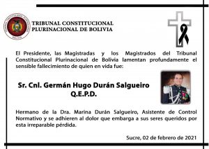 Lee más sobre el artículo CONDOLENCIAS