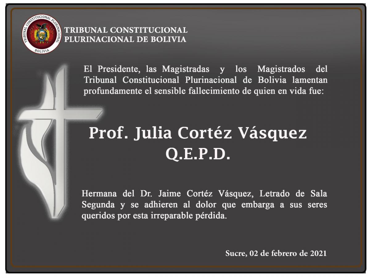 Lee más sobre el artículo CONDOLENCIAS