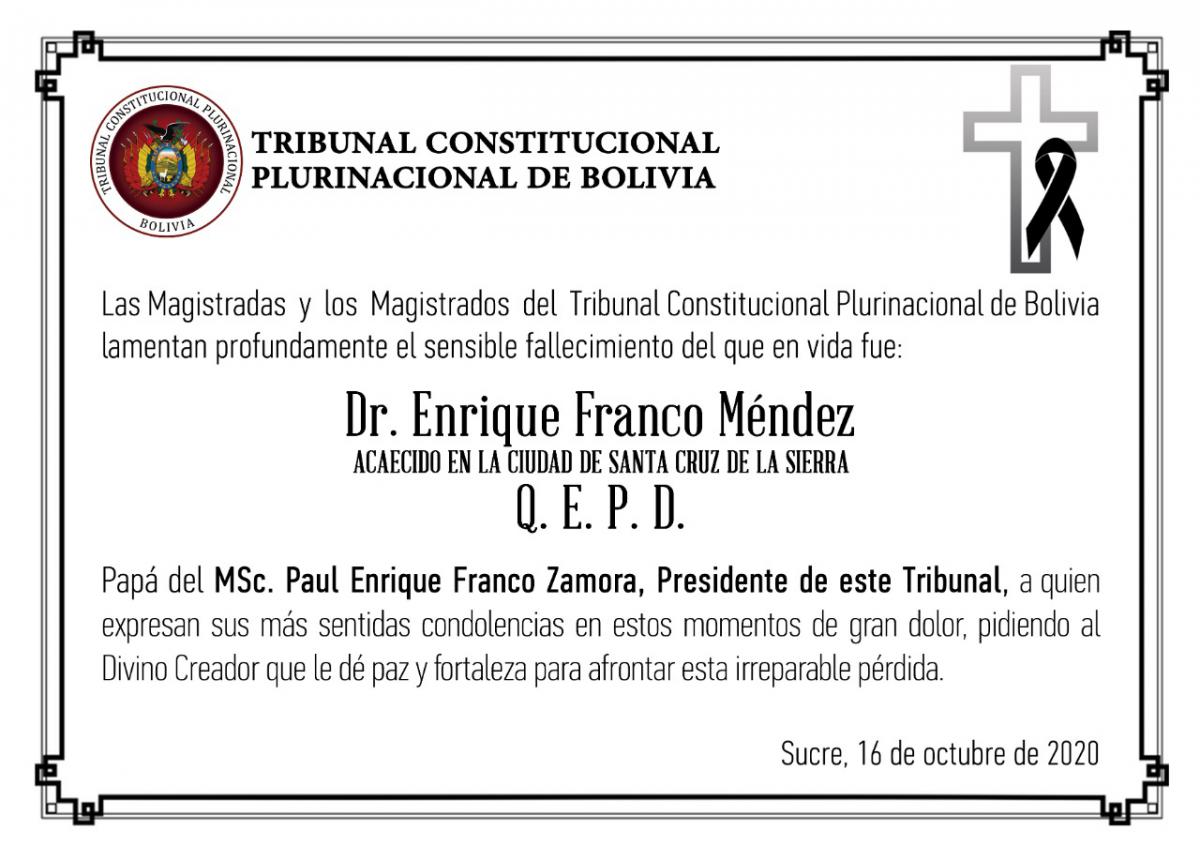 Lee más sobre el artículo CONDOLENCIAS