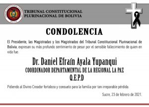 Lee más sobre el artículo CONDOLENCIAS