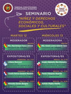 Lee más sobre el artículo TE PRESENTAMOS EL PROGRAMA GENERAL DEL SEMINARIO VIRTUAL: «NIÑEZ Y DERECHOS ECONÓMICOS, SOCIALES Y CULTURALES», A REALIZARSE LOS DÍAS 12 Y 13 DE ABRIL CON LA PARTICIPACIÓN DE PROFESIONALES EXPERTOS/AS EN LA TEMÁTICA INFANTIL