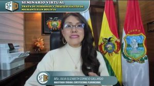 Lee más sobre el artículo EN SEMINARIO VIRTUAL MAGISTRADA CORNEJO EXPUSO SOBRE LAS DIFERENCIAS ENTRE LOS DELITOS DE TRATA Y TRÁFICO DE PERSONAS Y SUS ANTECEDENTES JURISPRUDENCIALES