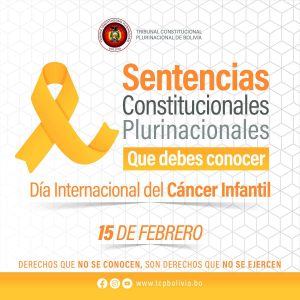 Lee más sobre el artículo DÍA INTERNACIONAL DEL CÁNCER INFANTIL, SENTENCIAS CONSTITUCIONALES PLURINACIONALES