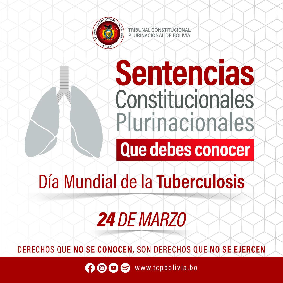 Lee más sobre el artículo DÍA MUNDIAL DE LA TUBERCULOSIS, SENTENCIAS CONSTITUCIONALES PLURINACIONALES
