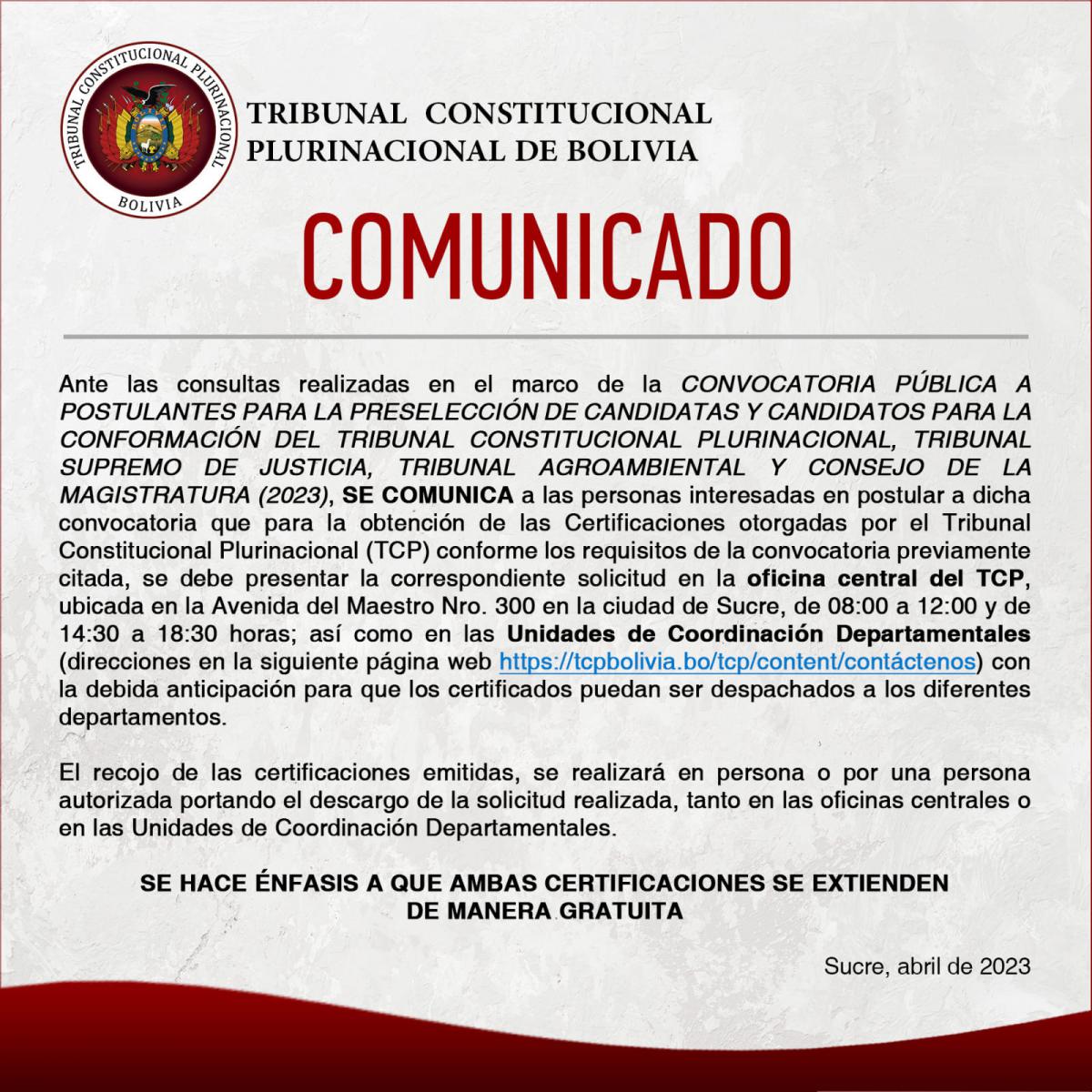 Lee más sobre el artículo COMUNICADO