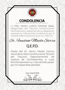 Lee más sobre el artículo SENTIDAS CONDOLENCIAS