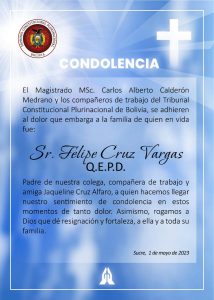 Lee más sobre el artículo CONDOLENCIA