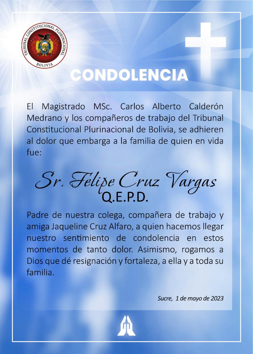 En este momento estás viendo CONDOLENCIA