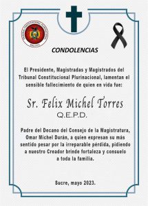 Lee más sobre el artículo SENTIDAS CONDOLENCIAS