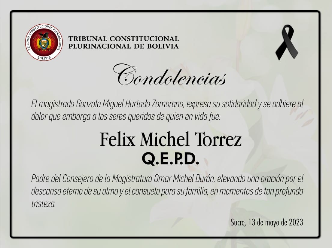 En este momento estás viendo SENTIDAS CONDOLENCIAS