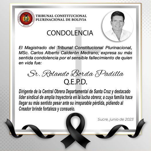 Lee más sobre el artículo SENTIDA CONDOLENCIA