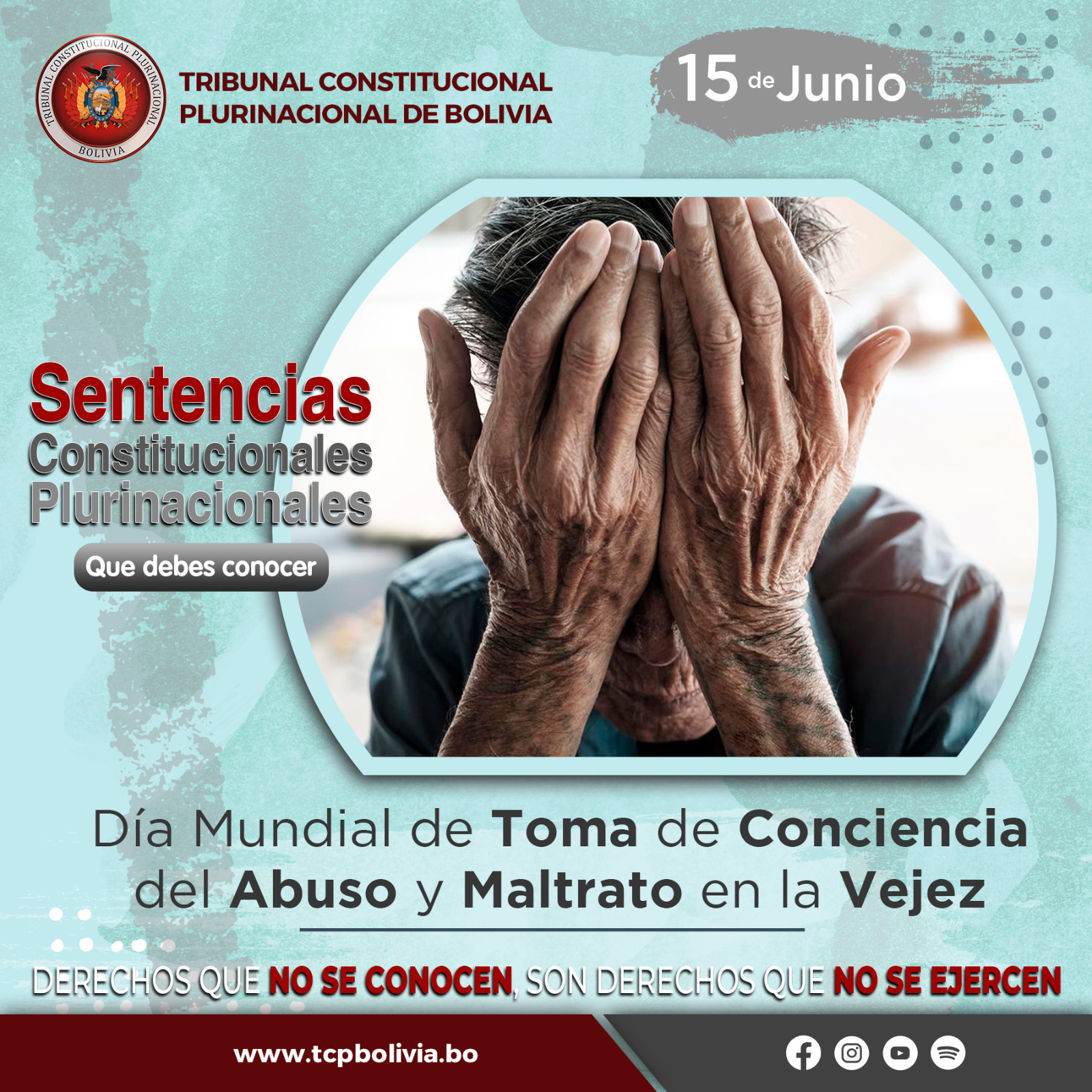 Lee más sobre el artículo DÍA MUNDIAL DE TOMA DE CONCIENCIA DEL ABUSO Y MALTRATO EN LA VEJEZ, SENTENCIAS CONSTITUCIONALES PLURINACIONALES