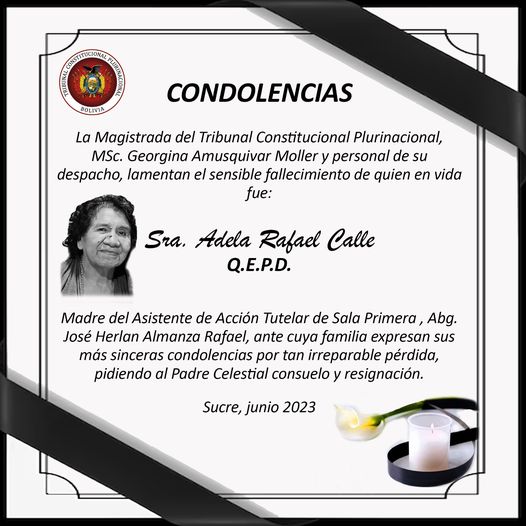 En este momento estás viendo SENTIDAS CONDOLENCIAS