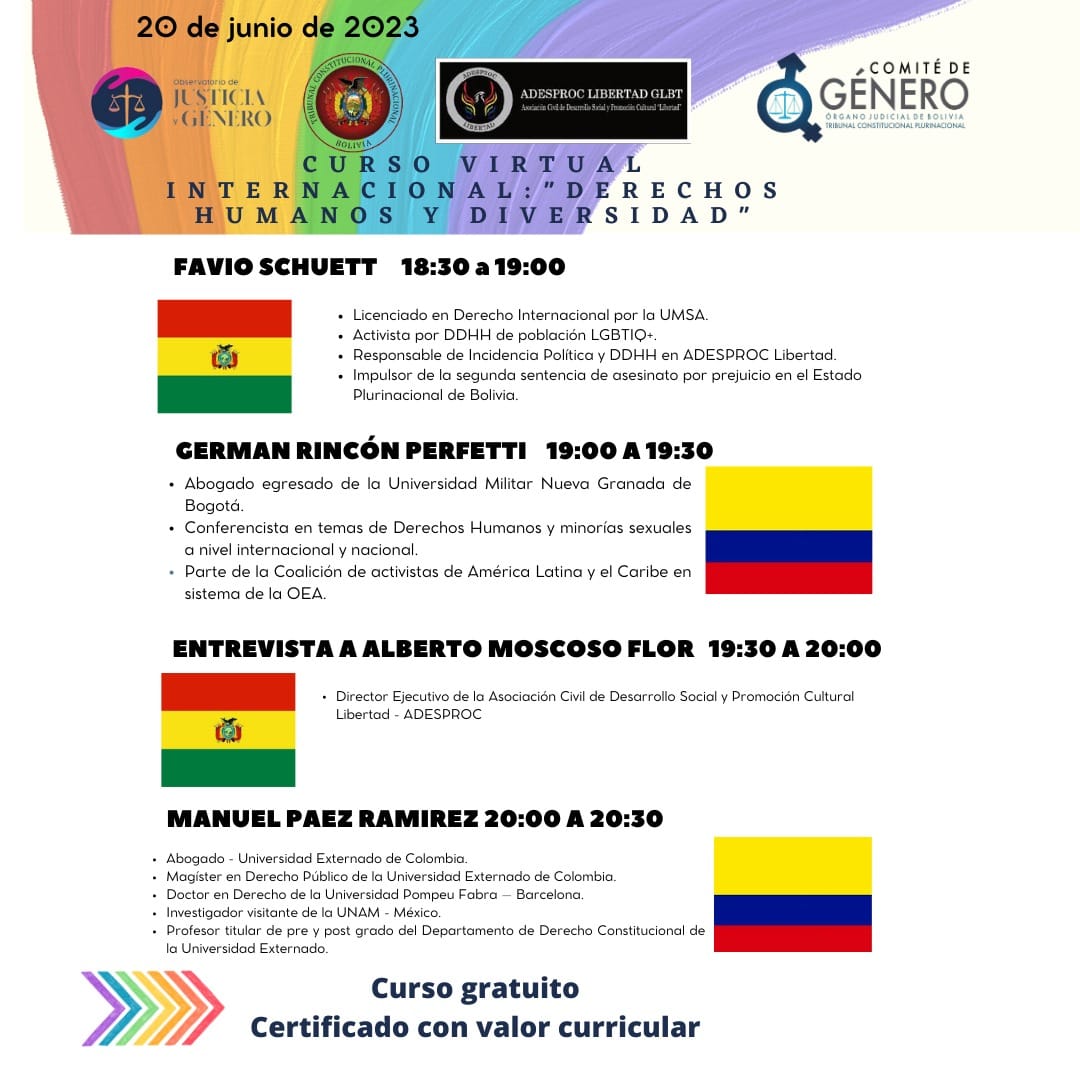 Lee más sobre el artículo PROGRAMA DE LA SEGUNDA JORNADA ACADEMICA, CURSO INTERNACIONAL «DERECHOS HUMANOS Y DIVERSIDAD»
