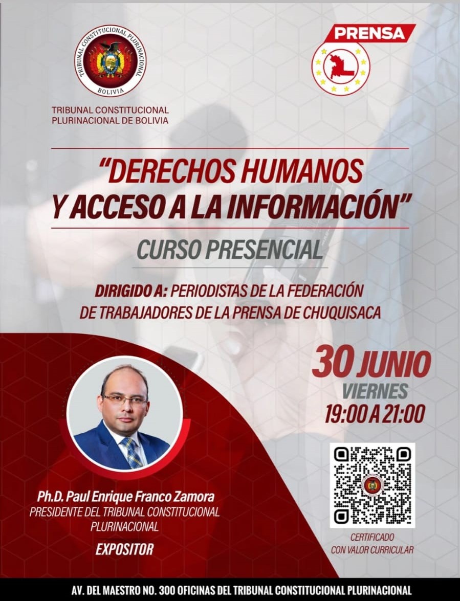 Lee más sobre el artículo INVITACIÓN, CURSO PRESENCIAL DENOMINADO «DERECHOS HUMANOS Y ACCESO A LA INFORMACIÓN»