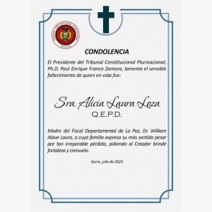 Lee más sobre el artículo SENTIDA CONDOLENCIA