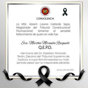 Lee más sobre el artículo SENTIDA CONDOLENCIA
