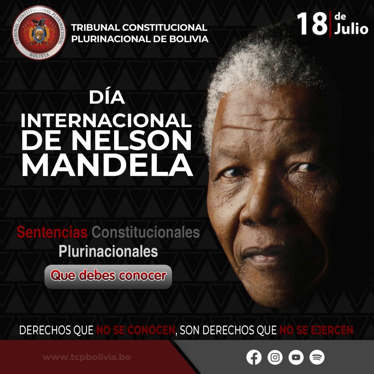 En este momento estás viendo DÍA INTERNACIONAL DE NELSON MANDELA, SENTENCIAS CONSTITUCIONALES PLURINACIONALES