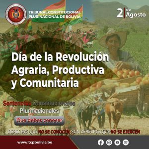Lee más sobre el artículo DÍA DE LA REVOLUCIÓN AGRARIA, PRODUCTIVA Y COMUNITARIA SENTENCIAS CONSTITUCIONALES PLURINACIONALES