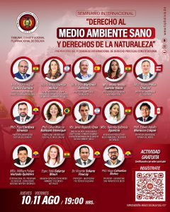 Lee más sobre el artículo INVITACIÓN, AL SEMINARIO INTERNACIONAL «DERECHO AL MEDIO AMBIENTE SANO Y DERECHOS DE LA NATURALEZA»