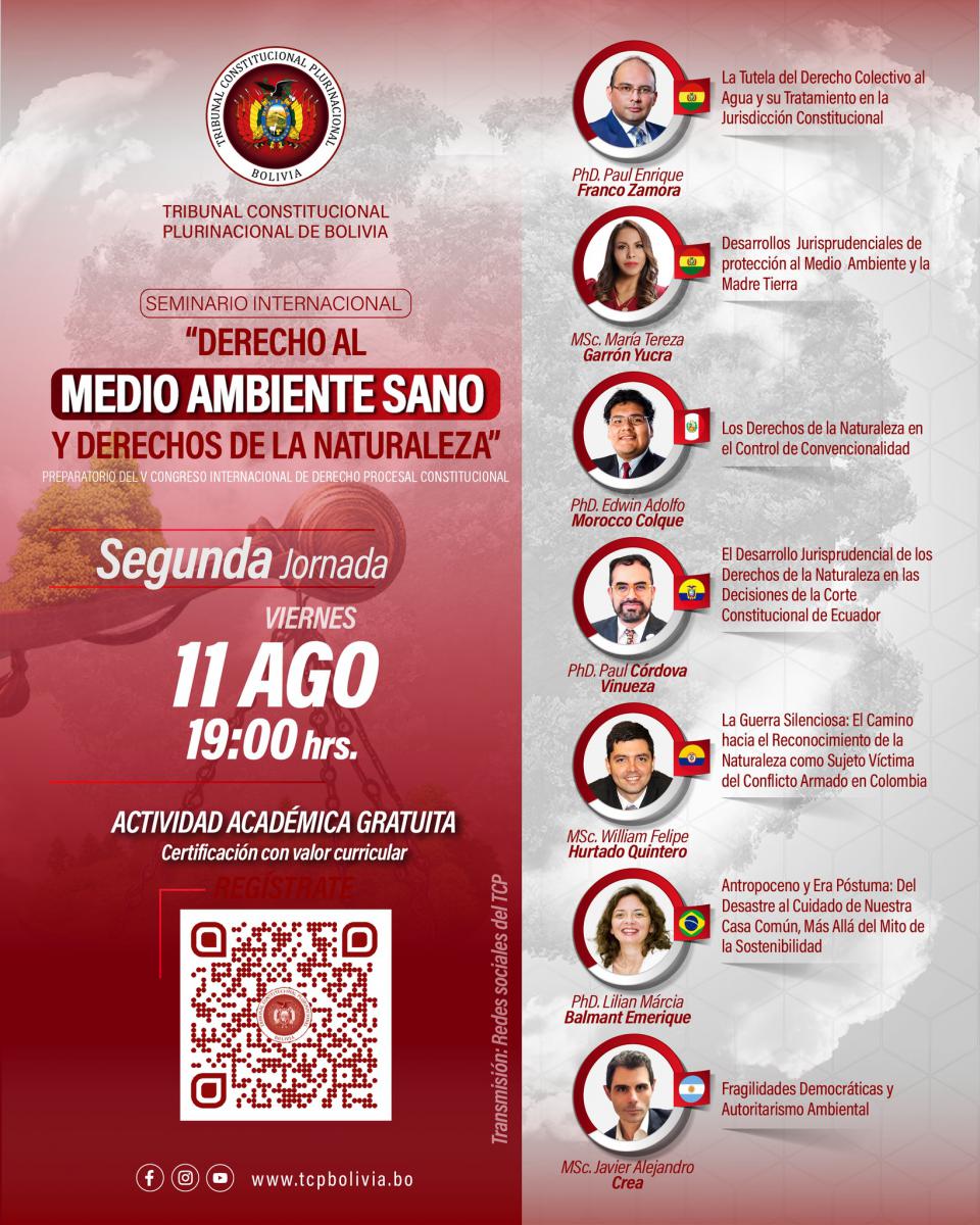 En este momento estás viendo EN SEMINARIO INTERNACIONAL, TCP MOTIVÓ EL ANÁLISIS SOBRE LOS DERECHOS DEL MEDIO AMBIENTE SANO Y DERECHOS DE LA NATURALEZA