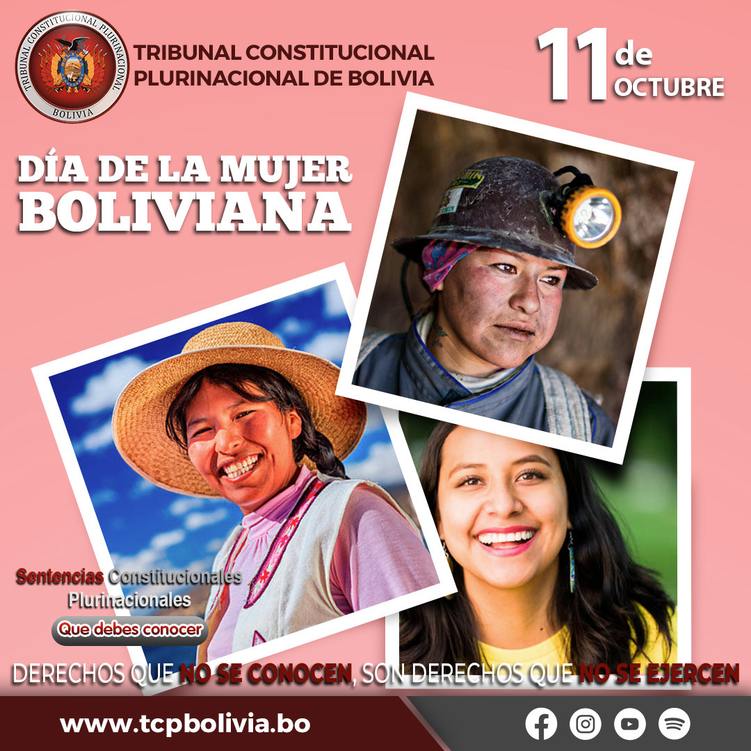 En este momento estás viendo DÍA DE LA MUJER BOLIVIANA SENTENCIAS CONSTITUCIONALES PLURINACIONALES