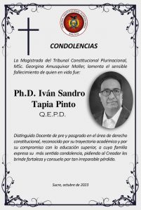 Lee más sobre el artículo SENTIDA CONDOLENCIA
