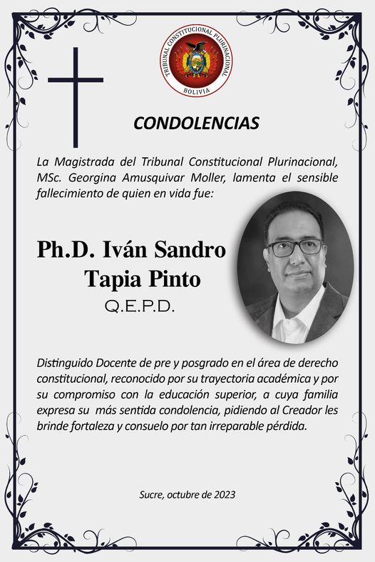 Lee más sobre el artículo SENTIDA CONDOLENCIA