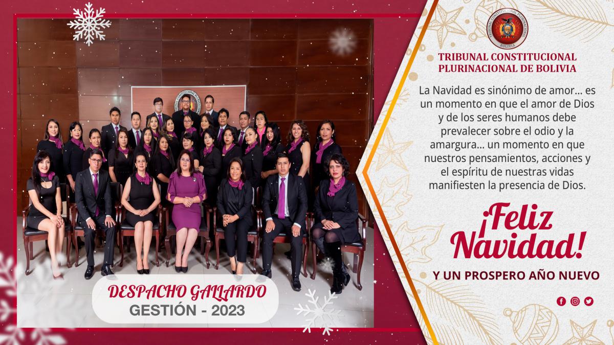 Lee más sobre el artículo ¡FELIZ NAVIDAD Y VENTUROSO AÑO NUEVO 2024!, MSc. KAREM LORENA GALLARDO SEJAS