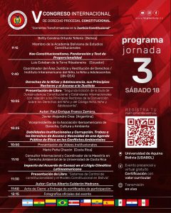 Lee más sobre el artículo PROGRAMA TERCERA JORNADA