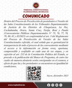 Lee más sobre el artículo COMUNICADO