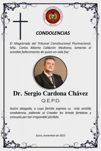 Lee más sobre el artículo SENTIDA CONDOLENCIA