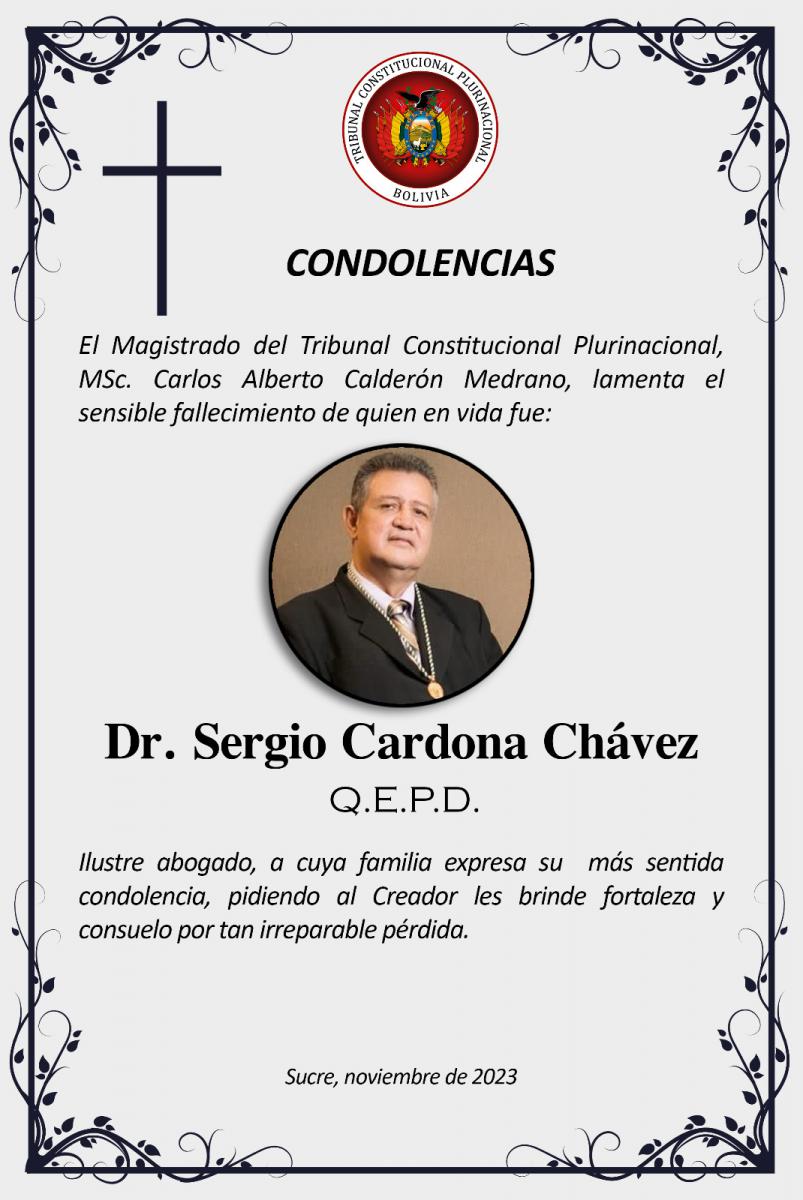 Lee más sobre el artículo SENTIDA CONDOLENCIA