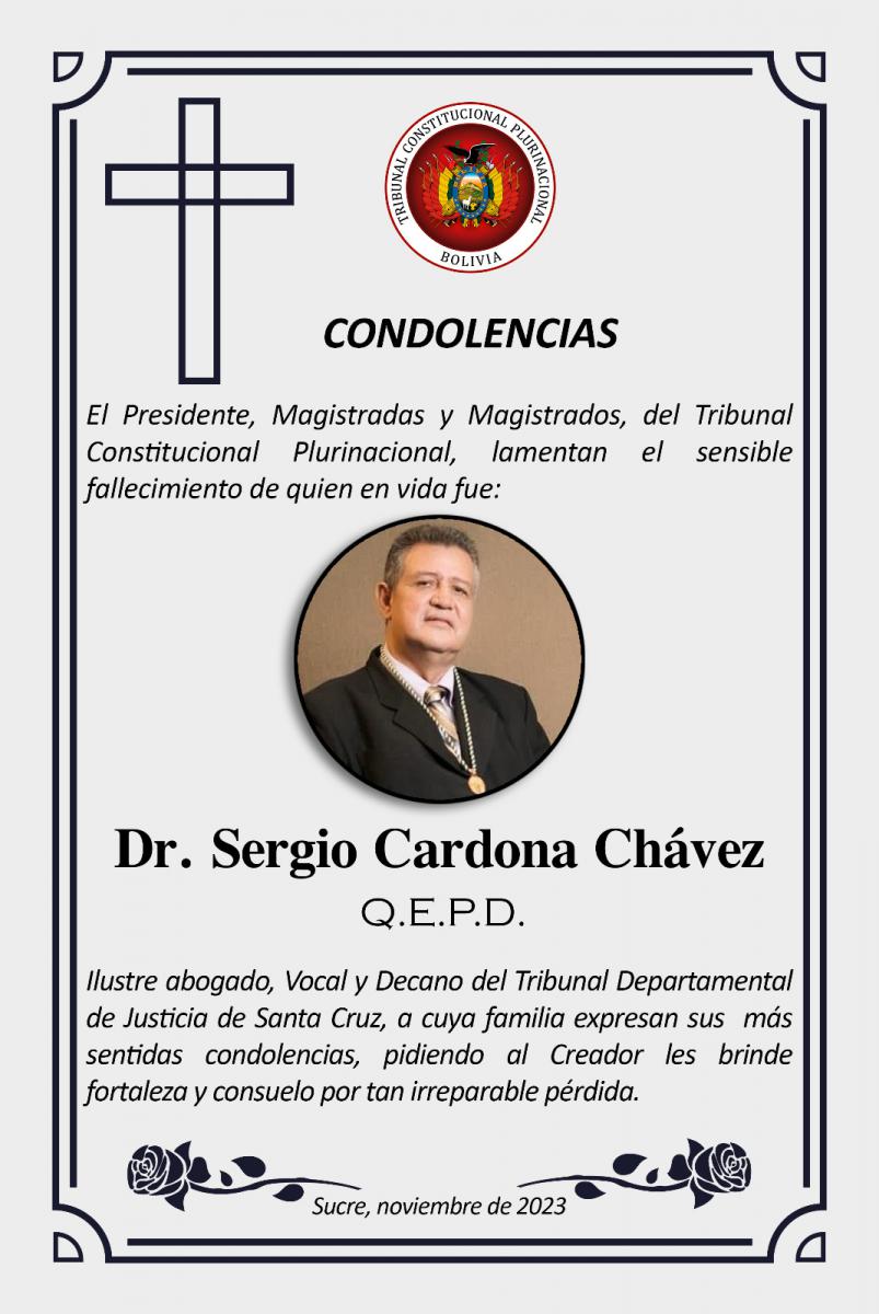 En este momento estás viendo SENTIDA CONDOLENCIA