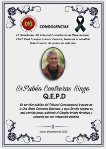 Lee más sobre el artículo SENTIDA CONDOLENCIA