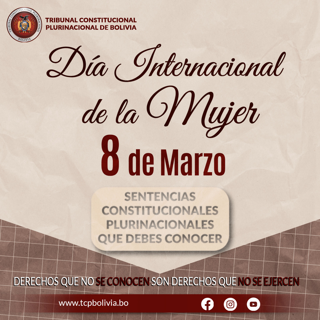 En este momento estás viendo DÍA INTERNACIONAL DE LA MUJER, SENTENCIAS CONSTITUCIONALES