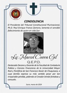 Lee más sobre el artículo SENTIDA CONDOLENCIA