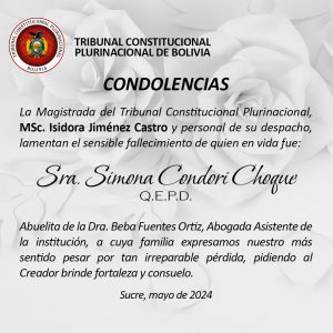 Lee más sobre el artículo CONDOLENCIAS