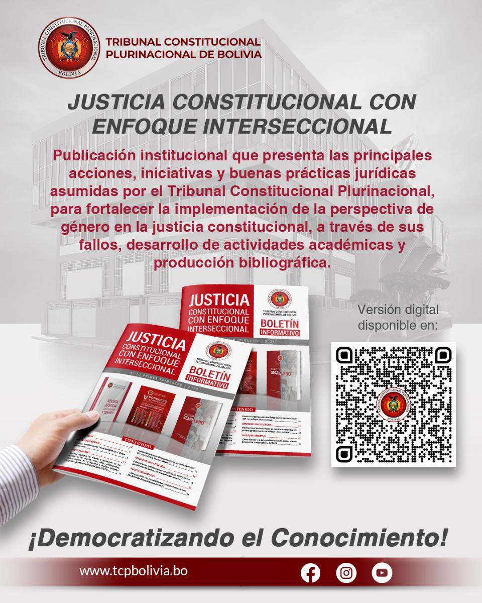 En este momento estás viendo BOLETÍN INFORMATIVO JUSTICIA CONSTITUCIONAL CON ENFOQUE INTERSECCIONAL