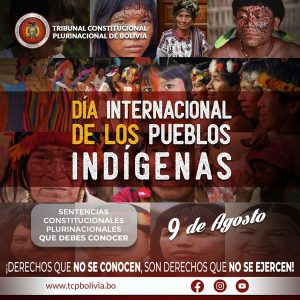 Lee más sobre el artículo DÍA INTERNACIONAL DE LOS PUEBLOS INDÍGENAS, SENTENCIAS CONSTITUCIONALES PLURINACIONALES