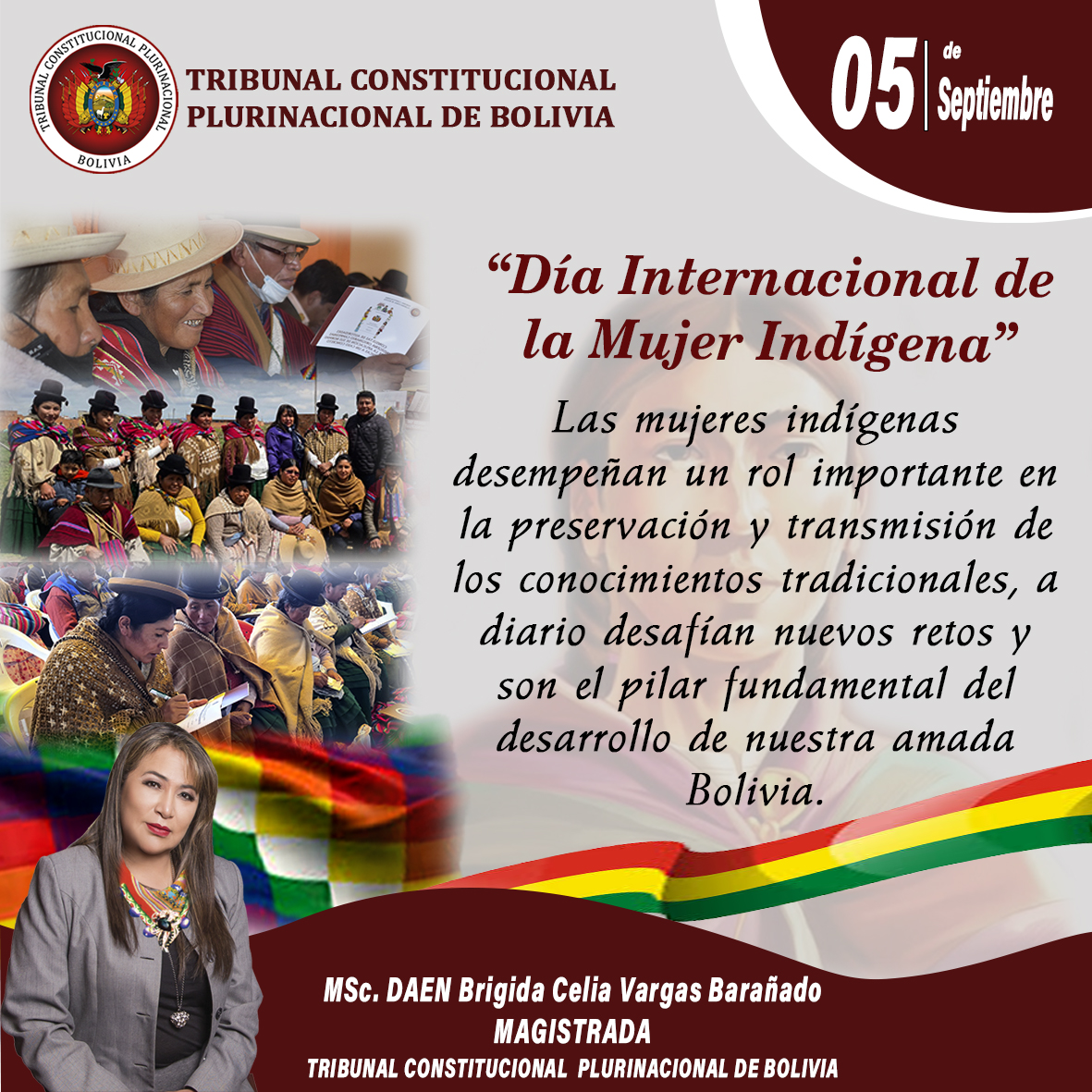 Lee más sobre el artículo SALUTACIÓN DE LA MAGISTRADA MSc. DAEN BRIGIDA CELIA VARGAS BARAÑADO