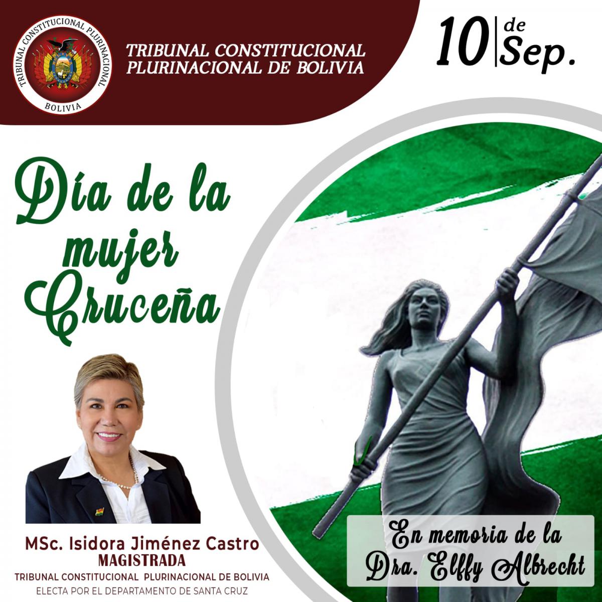 En este momento estás viendo DÍA DE LA MUJER CRUCEÑA, SALUTACIÓN DE LA MAGISTRADA MSc. ISIDORA JIMÉNEZ CASTRO