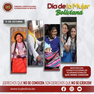 Lee más sobre el artículo DÍA DE LA MUJER BOLIVIANA, SENTENCIAS CONSTITUCIONALES PLURINACIONALES