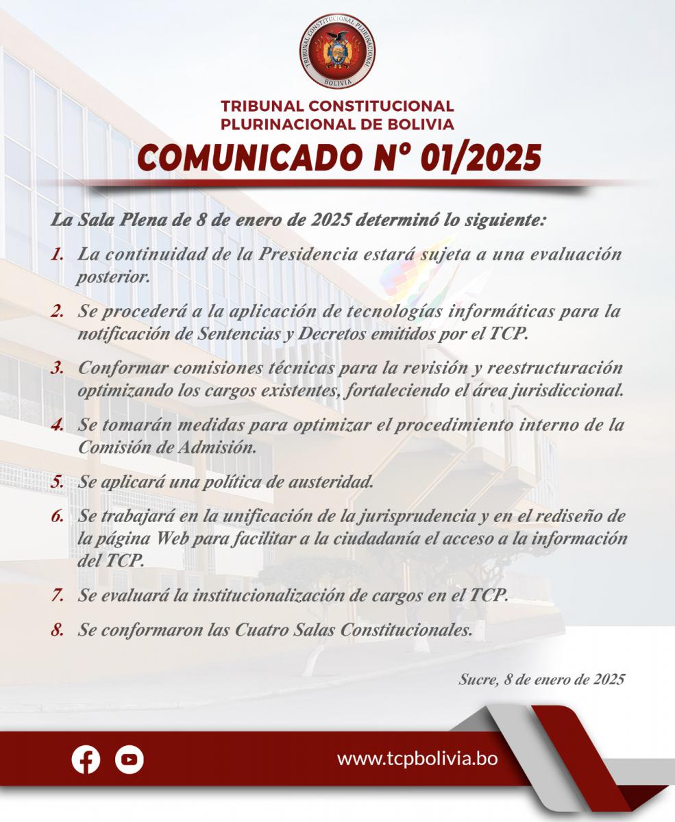 Lee más sobre el artículo COMUNICADO N° 01/2025