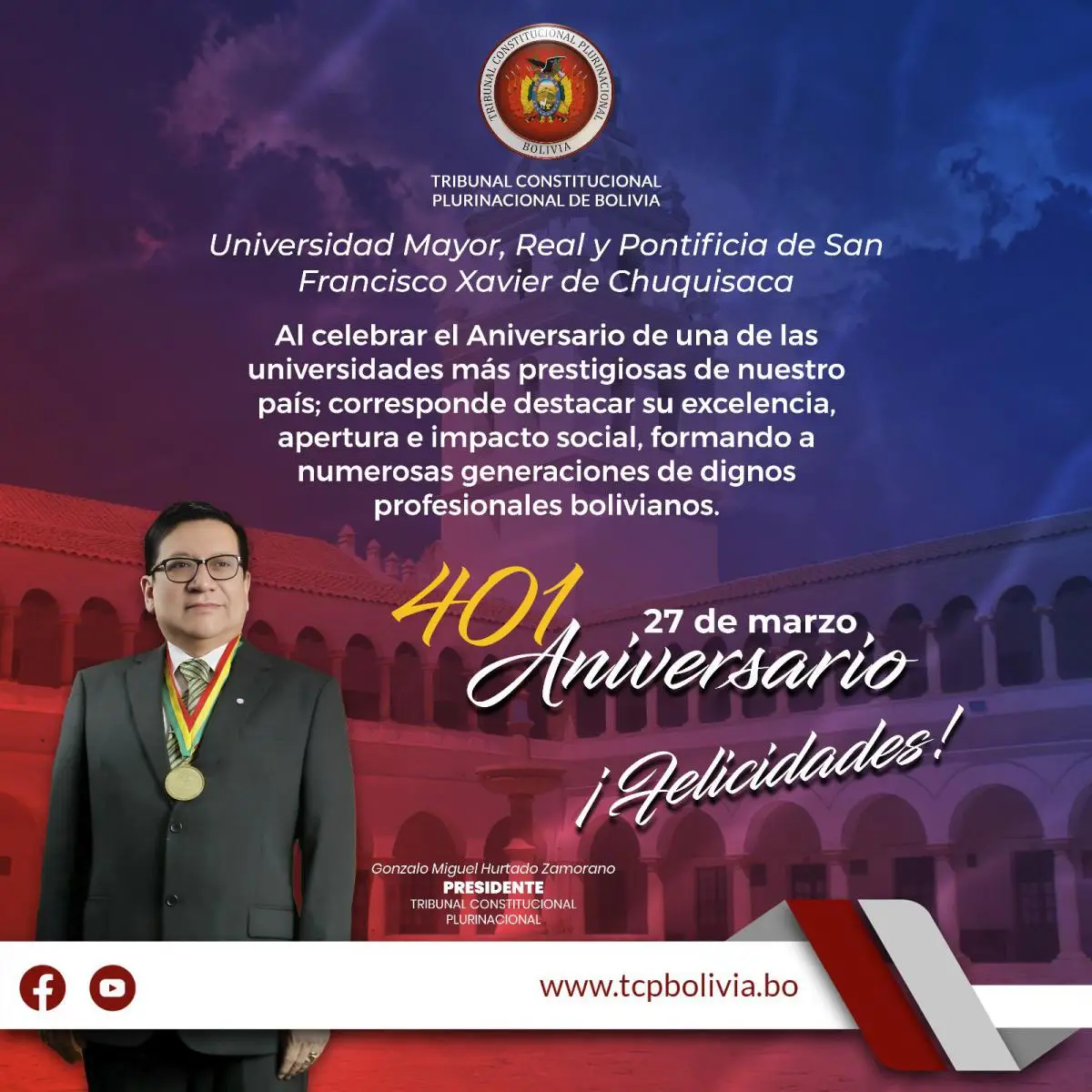 Lee más sobre el artículo ANIVERSARIO DE LA U.M.R.P.S.F.X.CH.