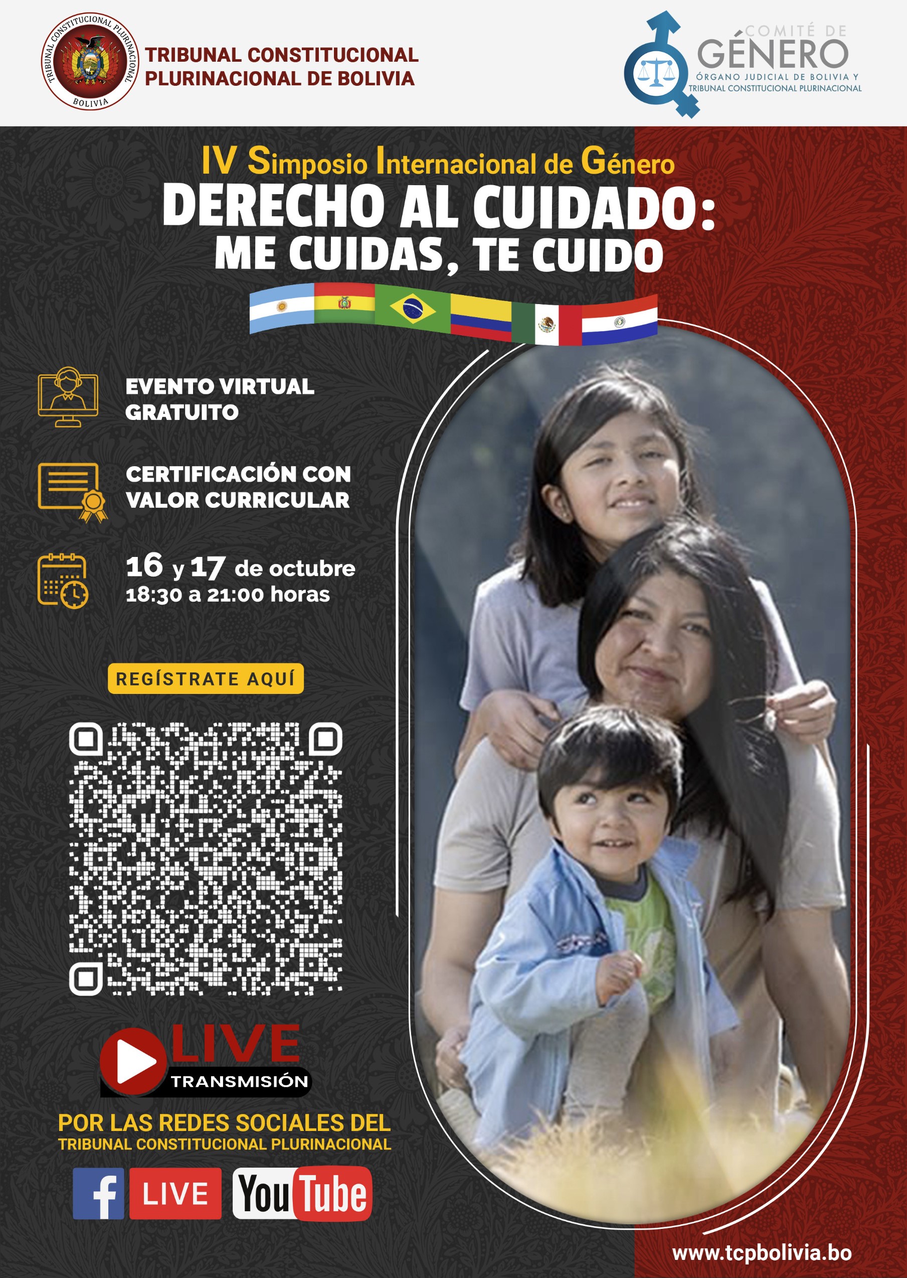 Lee más sobre el artículo 𝑬𝒍 𝑪𝒐𝒎𝒊𝒕é 𝒅𝒆 𝑮é𝒏𝒆𝒓𝒐 𝒅𝒆𝒍 Ó𝒓𝒈𝒂𝒏𝒐 𝑱𝒖𝒅𝒊𝒄𝒊𝒂𝒍 𝒚 𝒆𝒍 𝑻𝒓𝒊𝒃𝒖𝒏𝒂𝒍 𝑪𝒐𝒏𝒔𝒕𝒊𝒕𝒖𝒄𝒊𝒐𝒏𝒂𝒍 𝑷𝒍𝒖𝒓𝒊𝒏𝒂𝒄𝒊𝒐𝒏𝒂𝒍 𝒅𝒆 𝑩𝒐𝒍𝒊𝒗𝒊𝒂, tiene el agrado de invitarle al 𝗖𝗨𝗔𝗥𝗧𝗢 𝗦𝗜𝗠𝗣𝗢𝗦𝗜𝗢 𝗜𝗡𝗧𝗘𝗥𝗡𝗔𝗖𝗜𝗢𝗡𝗔𝗟 𝗗𝗘 𝗚É𝗡𝗘𝗥𝗢, “𝗗𝗘𝗥𝗘𝗖𝗛𝗢 𝗔𝗟 𝗖𝗨𝗜𝗗𝗔𝗗𝗢: 𝗠𝗘 𝗖𝗨𝗜𝗗𝗔𝗦, 𝗧𝗘 𝗖𝗨𝗜𝗗𝗢”.