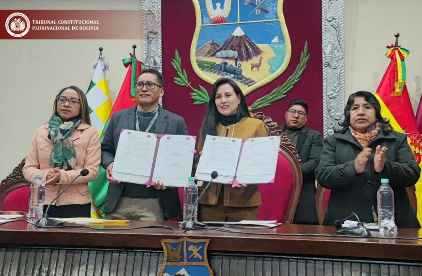 Tribunal Constitucional Plurinacional y Asamblea Legislativa Departamental de Oruro suscribieron convenio para fortalecer el proceso autonómico y la formación constitucional