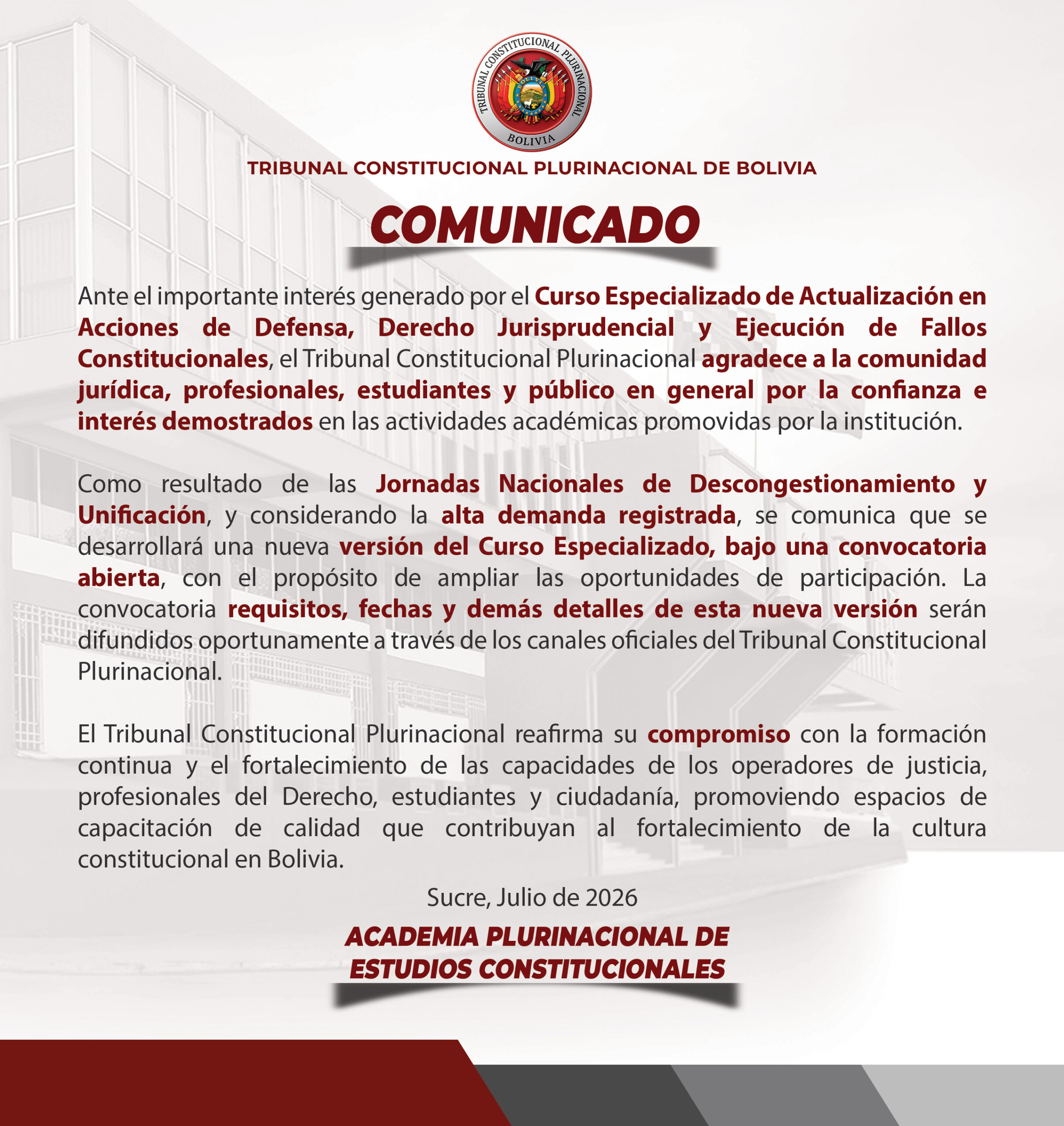 En este momento estás viendo COMUNICADO