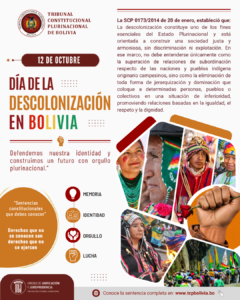 Lee más sobre el artículo 𝗗í𝗮 𝗱𝗲 𝗹𝗮 𝗗𝗲𝘀𝗰𝗼𝗹𝗼𝗻𝗶𝘇𝗮𝗰𝗶ó𝗻 𝗲𝗻 𝗕𝗼𝗹𝗶𝘃𝗶𝗮